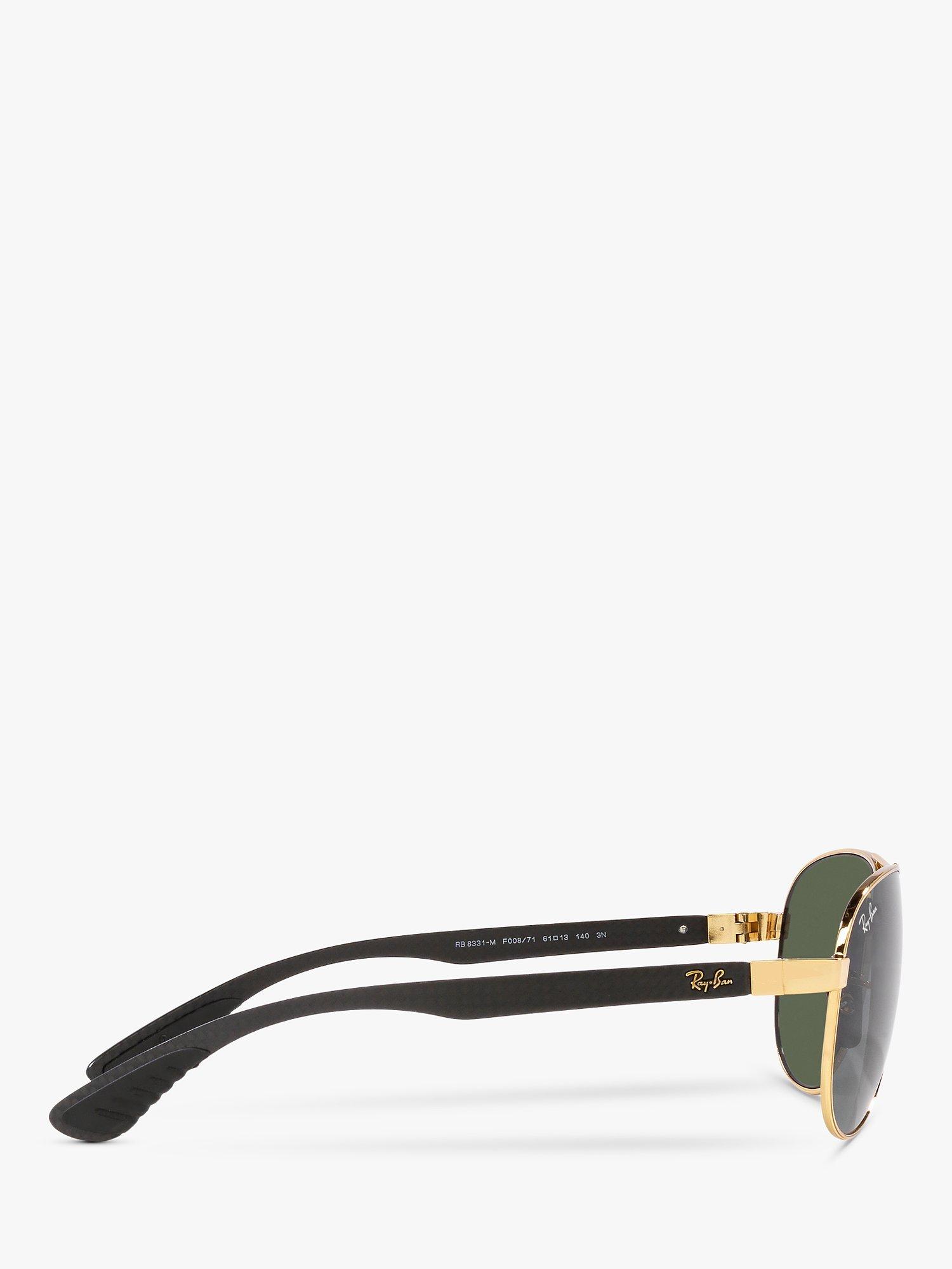 Product image 10 of 11, which shows Ray-Ban RB8331 Men's Aviator Sunglasses, Arista/Green