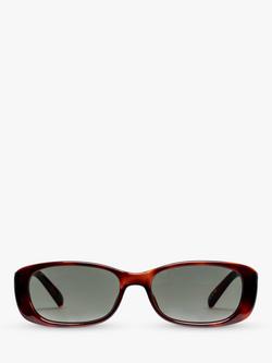 Le Specs Women's Unreal Rectangular Sunglasses - view 2, Tortoise/Green L5000164