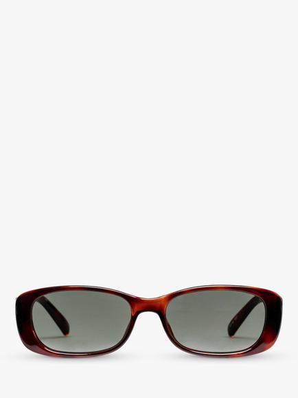 Le Specs Women's Unreal Rectangular Sunglasses - view 2, Tortoise/Green L5000164