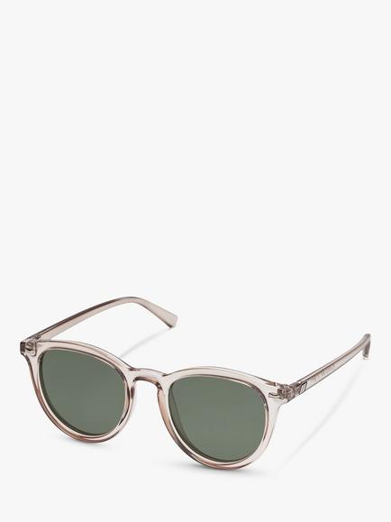 Le Specs L5000148 Unisex Polarised Oval Sunglasses, Clear/Brown, Clear/Brown