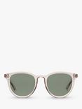 Le Specs L5000148 Unisex Polarised Oval Sunglasses, Clear/Brown