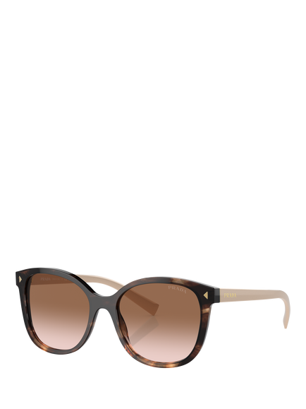 Prada PR 22ZS Women's Oval Sunglasses, Caramel Tortoise/Brown Gradient, Caramel Tortoise/Brown Gradient