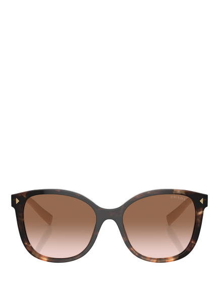 Prada PR 22ZS Women's Oval Sunglasses, Caramel Tortoise/Brown Gradient - view 2, Caramel Tortoise/Brown Gradient