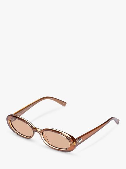 Le Specs L5000177 Women's Outta Love Oval Sunglasses, Tan/Beige, Tan/Beige
