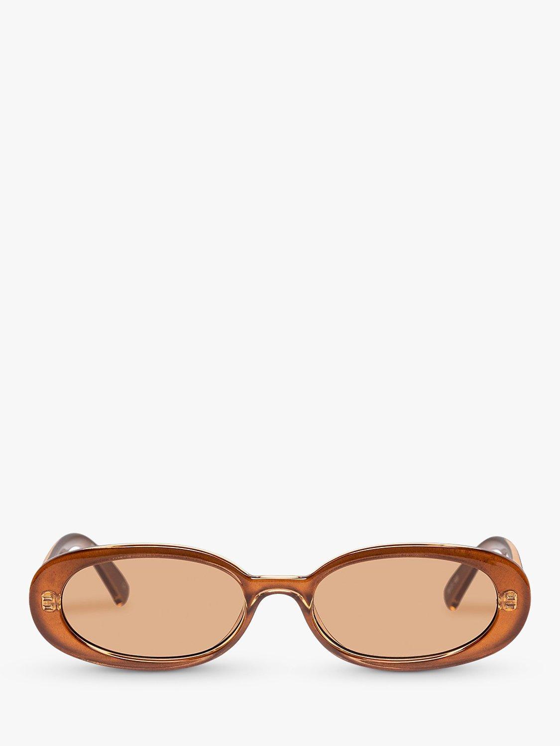 Le Specs L5000177 Women s Outta Love Oval Sunglasses Tan Beige