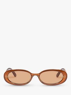 Le Specs L5000177 Women's Outta Love Oval Sunglasses, Tan/Beige - view 2, Tan/Beige