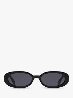 Le Specs L5000163 Unisex Outta Love Oval Sunglasses, Black/Grey - view 2, Black/Grey