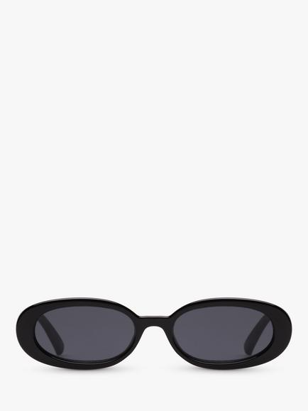 Le Specs L5000163 Unisex Outta Love Oval Sunglasses, Black/Grey - view 2, Black/Grey