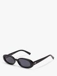 Le Specs L5000163 Unisex Outta Love Oval Sunglasses, Black/Grey