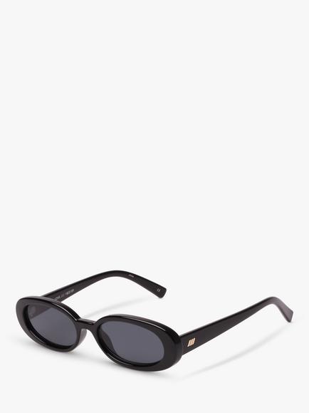 Le Specs L5000163 Unisex Outta Love Oval Sunglasses, Black/Grey, Black/Grey