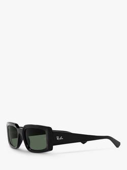 Ray-Ban RB4395 Women's Kiliane Rectangular Sunglasses, Black - view 2, Black