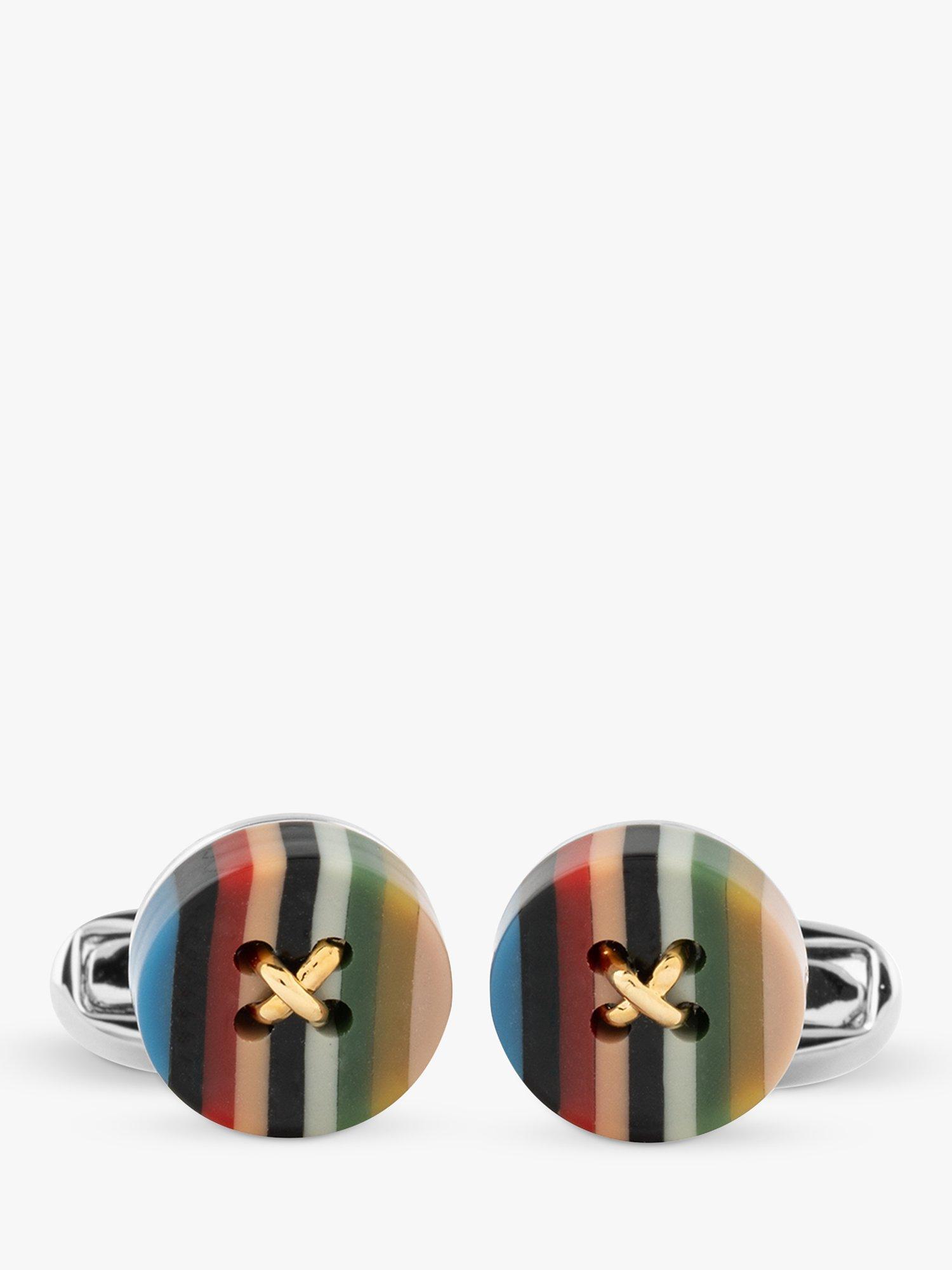 Paul Smith Signature Stripe Button Cufflinks, Multi