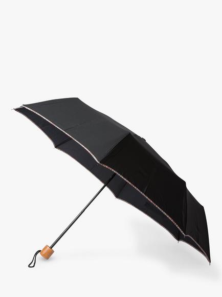 Paul Smith Signature Stripe Trim Small Umbrella, Black, Black
