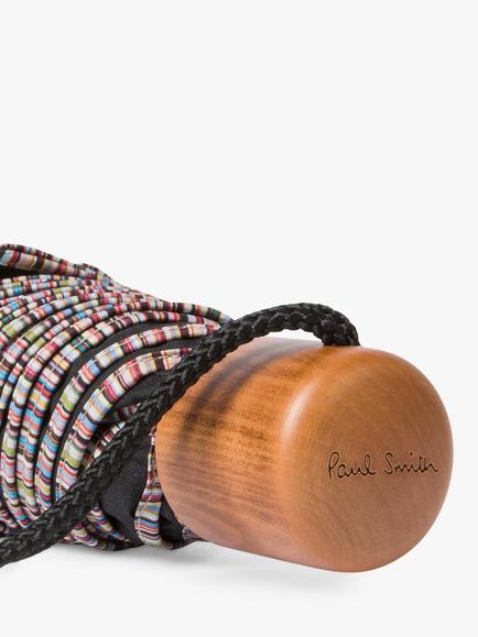 Paul Smith Signature Stripe Trim Small Umbrella, Black - view 2, Black