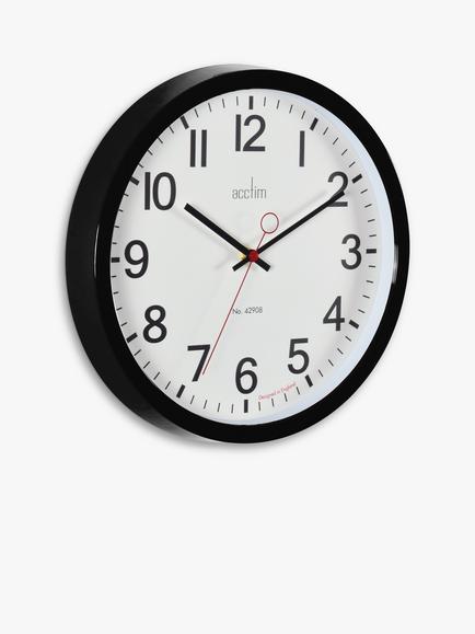 Acctim Kempston Analogue Wall Clock, 35cm - view 2, Black
