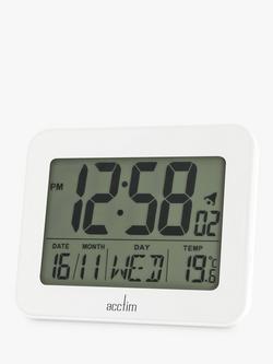 Acctim Oslo LCD Digital Alarm Clock - view 2, White