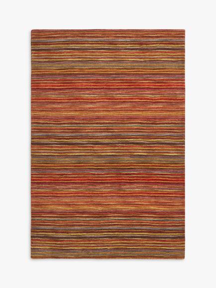 John Lewis Stria Stripe Rug, Red/Multi