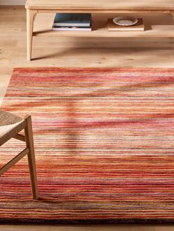 John Lewis Stria Stripe Rug - view 2, Red/Multi