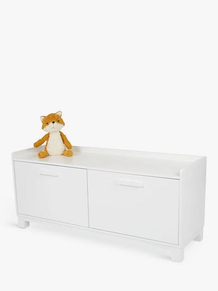 Great Little Trading Co Blake Storage Bench, White, Ocean Blue