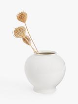 John Lewis Wave Glazed Stoneware Urn Vase, H24.5cm, Cream