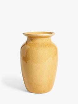 John Lewis Reactive Glaze Stoneware Urn Vase, H26.5cm, Yellow, Yellow