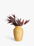 John Lewis Reactive Glaze Stoneware Urn Vase, H26.5cm, Yellow