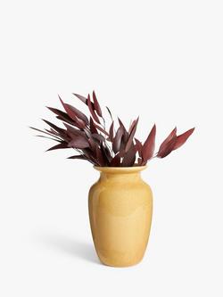 John Lewis Reactive Glaze Stoneware Urn Vase, H26.5cm, Yellow - view 2, Yellow