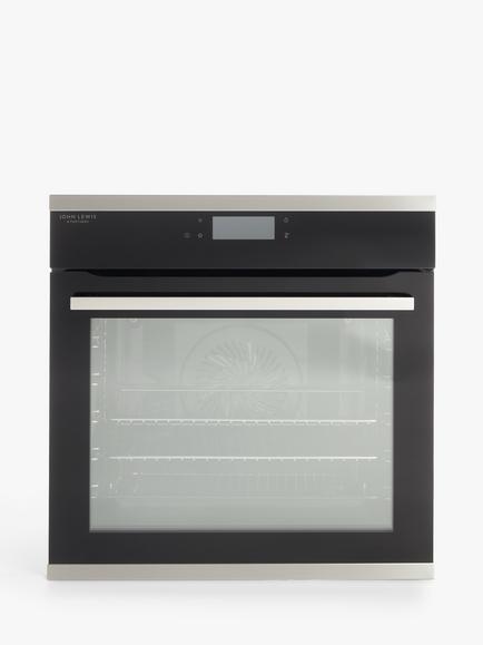 John Lewis JLBIOSS750 Built In Electric Self Cleaning Single Oven, Stainless Steel, Stainless Steel