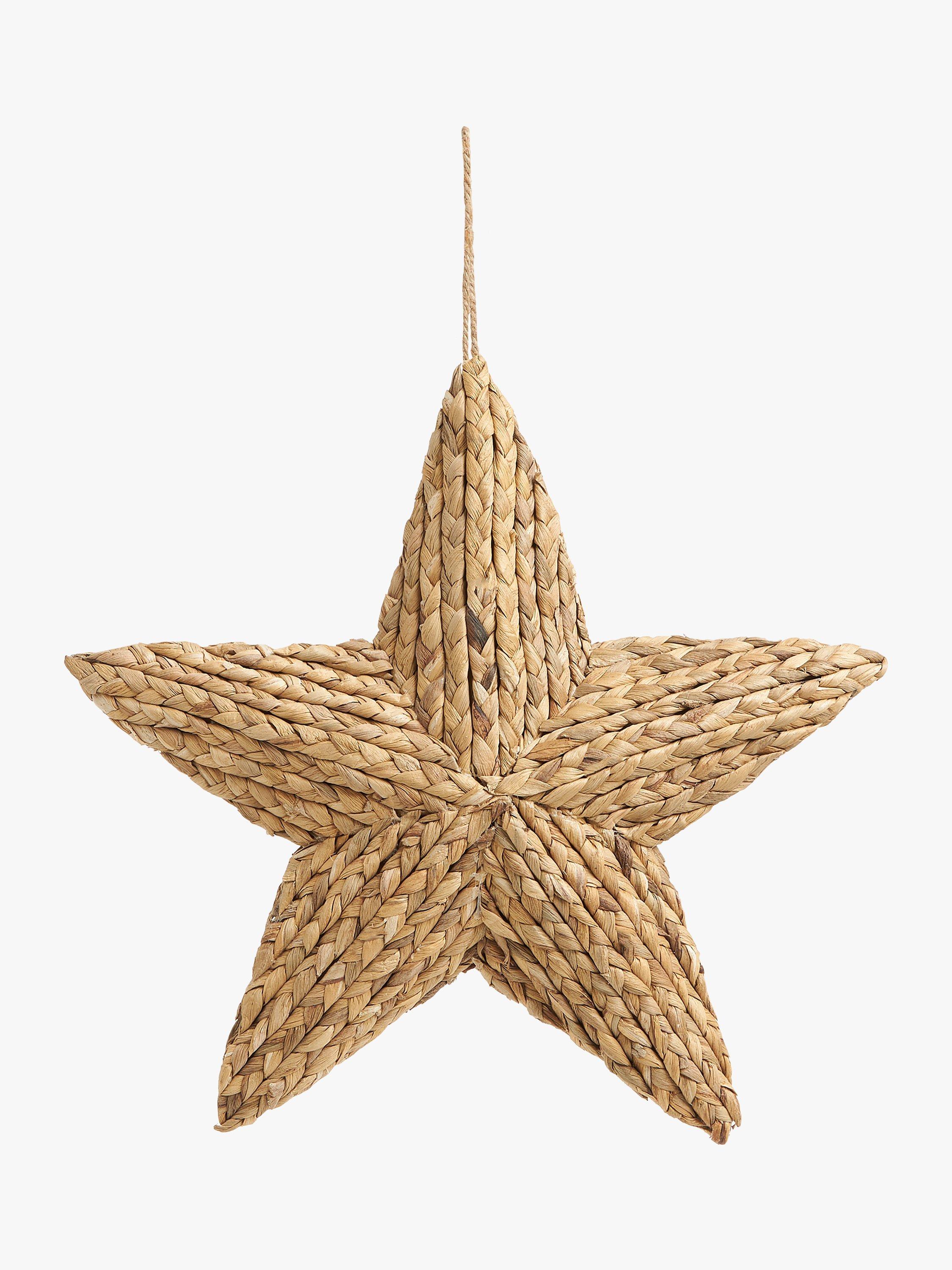 John Lewis Christmas Cottage Water Hyacinth Hanging Star Decoration, Large