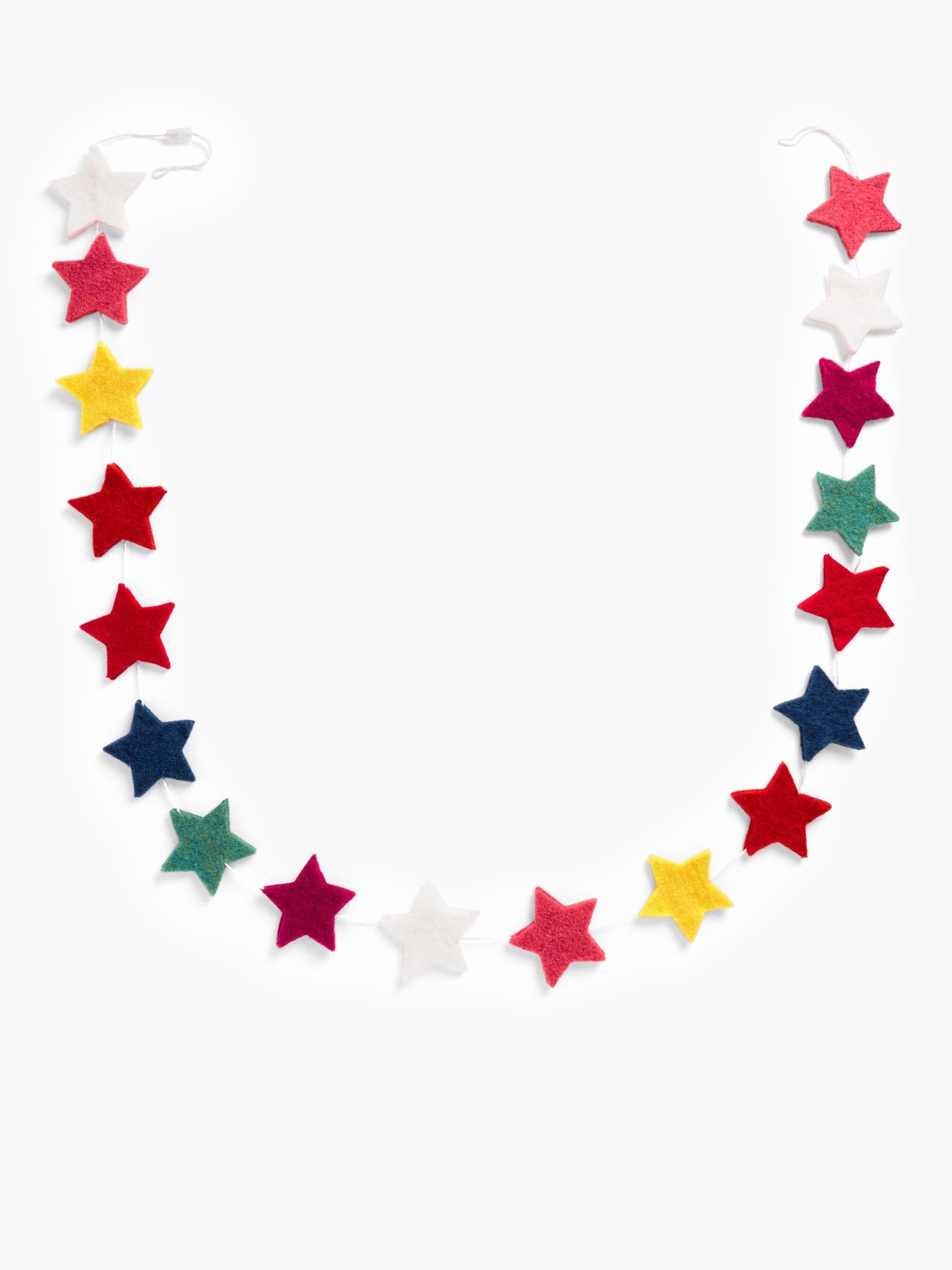 John Lewis Rainbow Time Capsule Felt Stars Garland