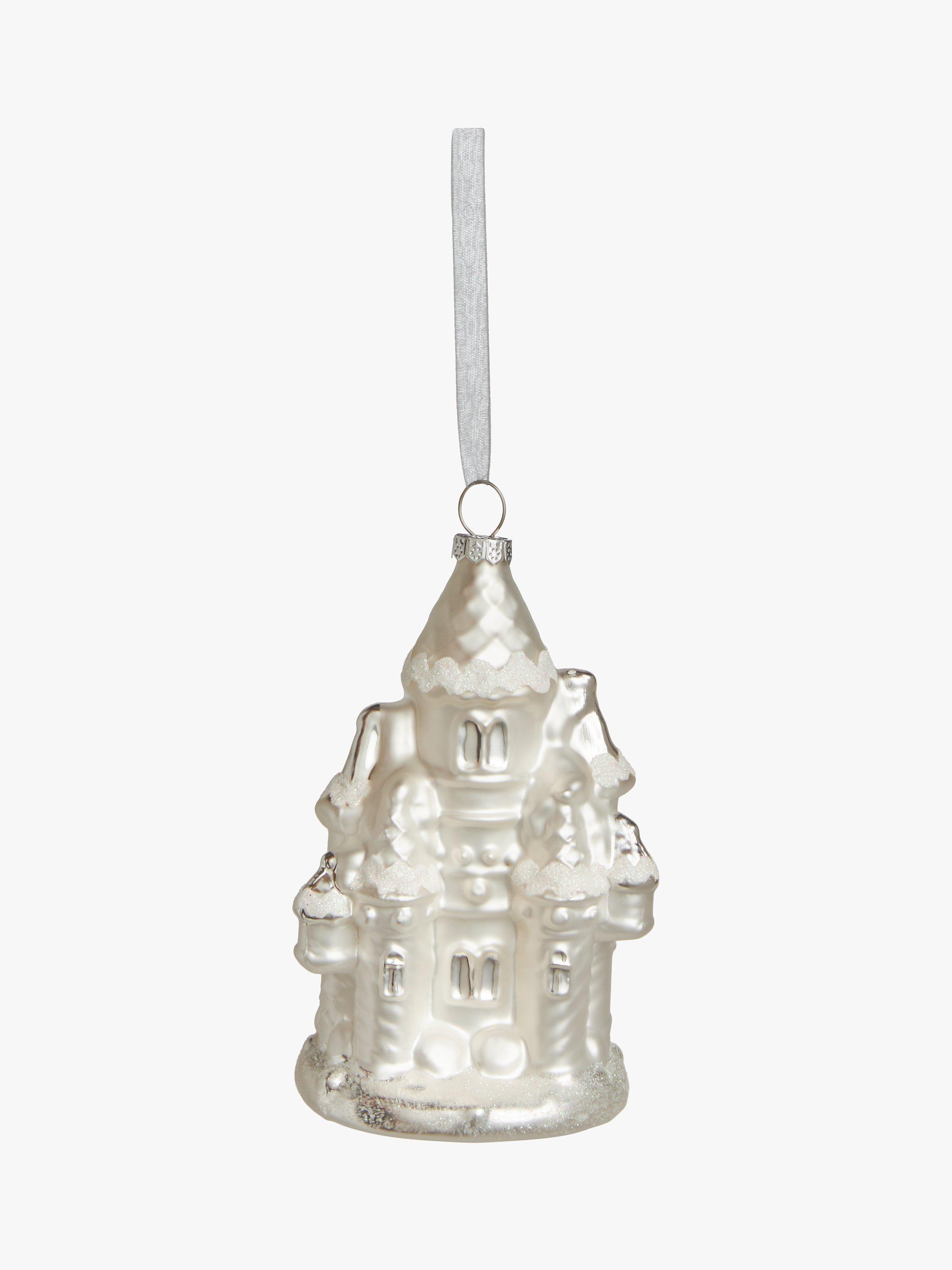 John Lewis Winter Fairytale Enchanted Castle Bauble, White