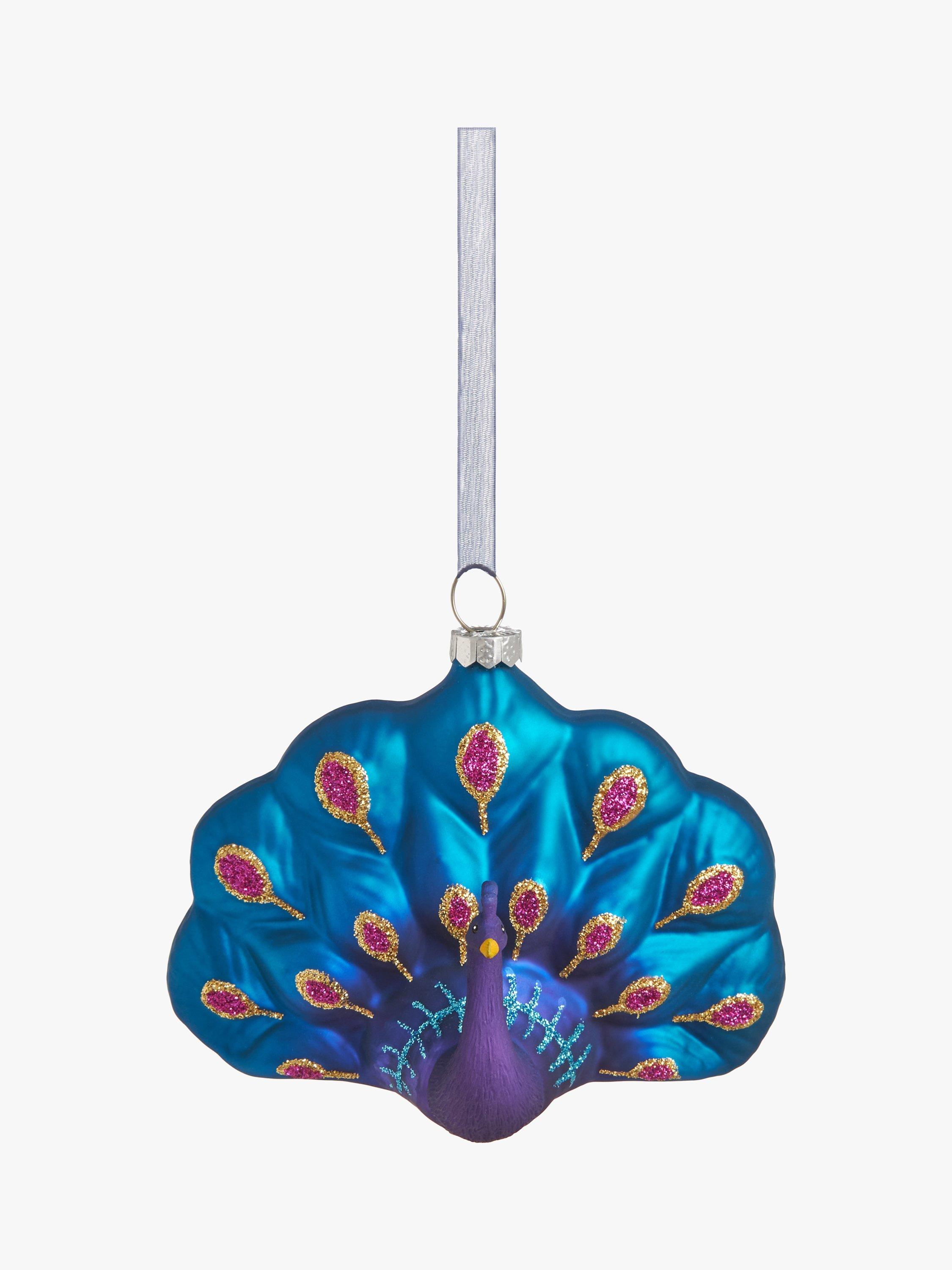 John Lewis Royal Fairytale Glitter Peacock Bauble