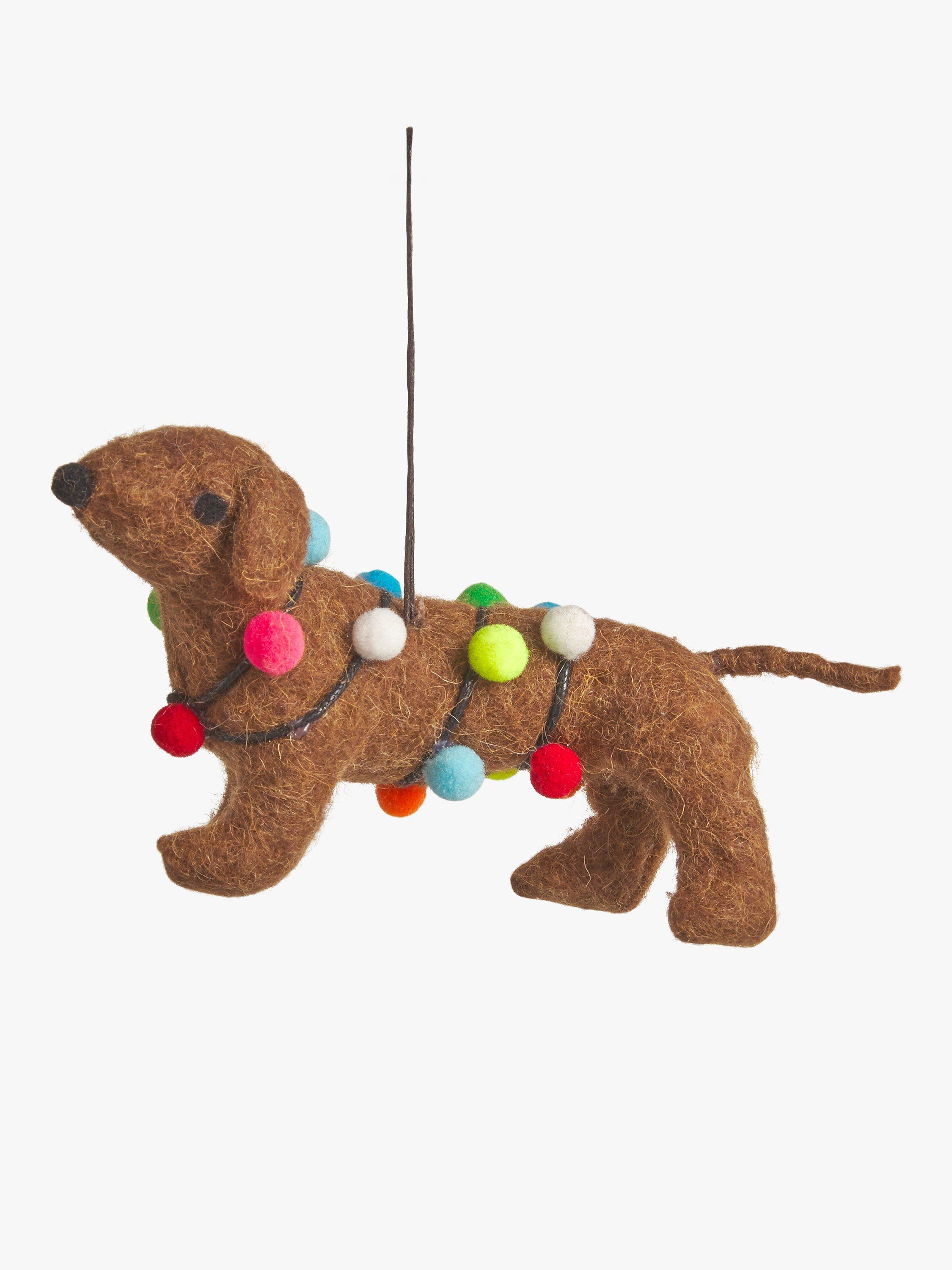 John Lewis Rainbow Time Capsule Felt Dachshund Tree Decoration