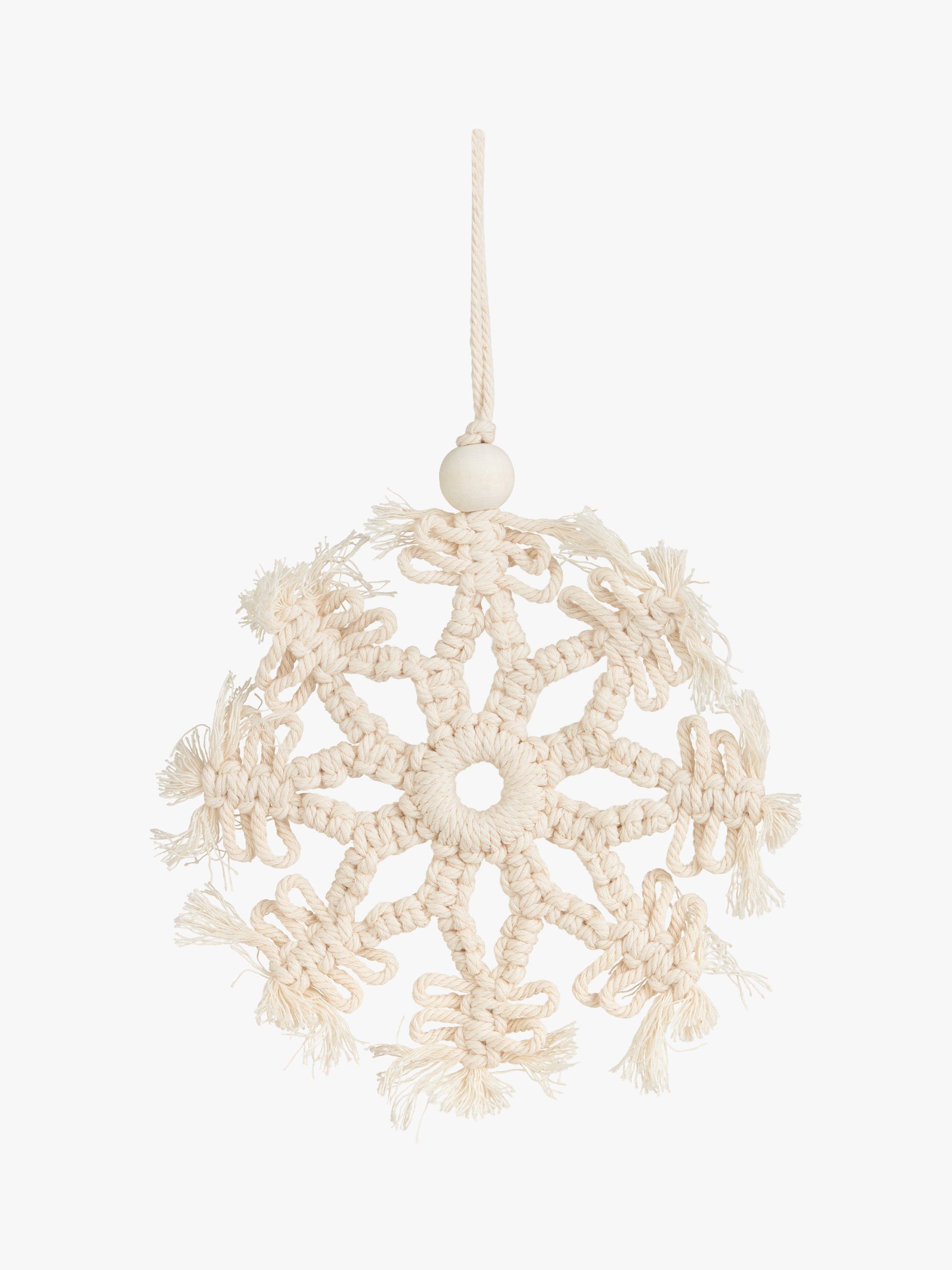 John Lewis Polar Planet Macrame Snowflake Tree Decoration