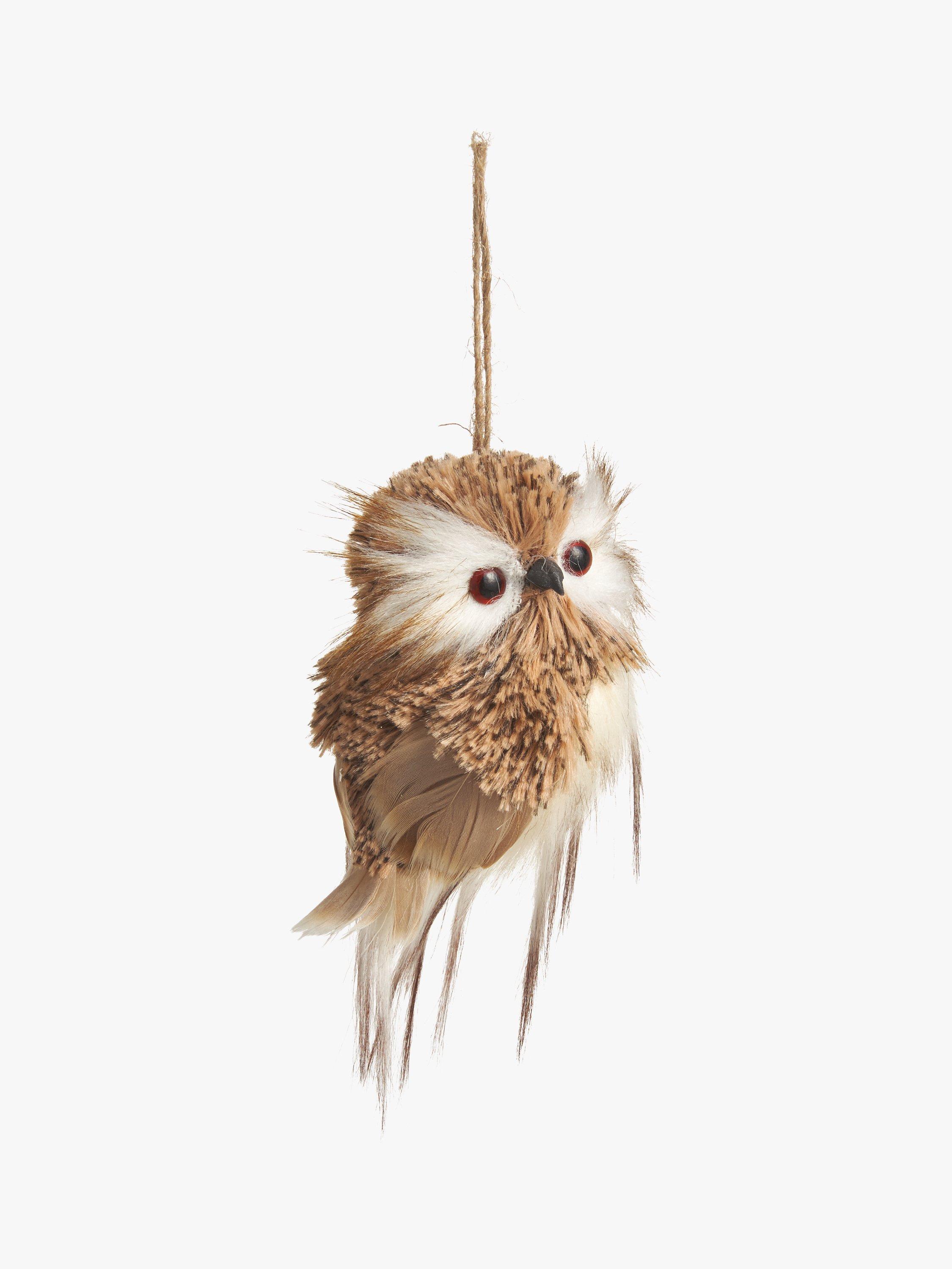 John Lewis Christmas Cottage Feather Owl Tree Decoration