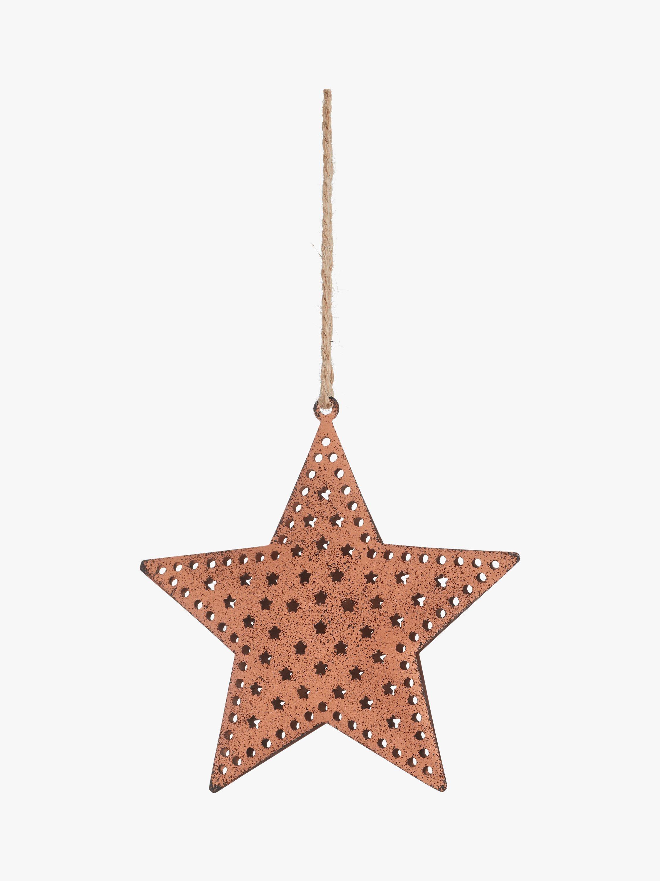 John Lewis Christmas Cottage Metal Star Tree Decoration