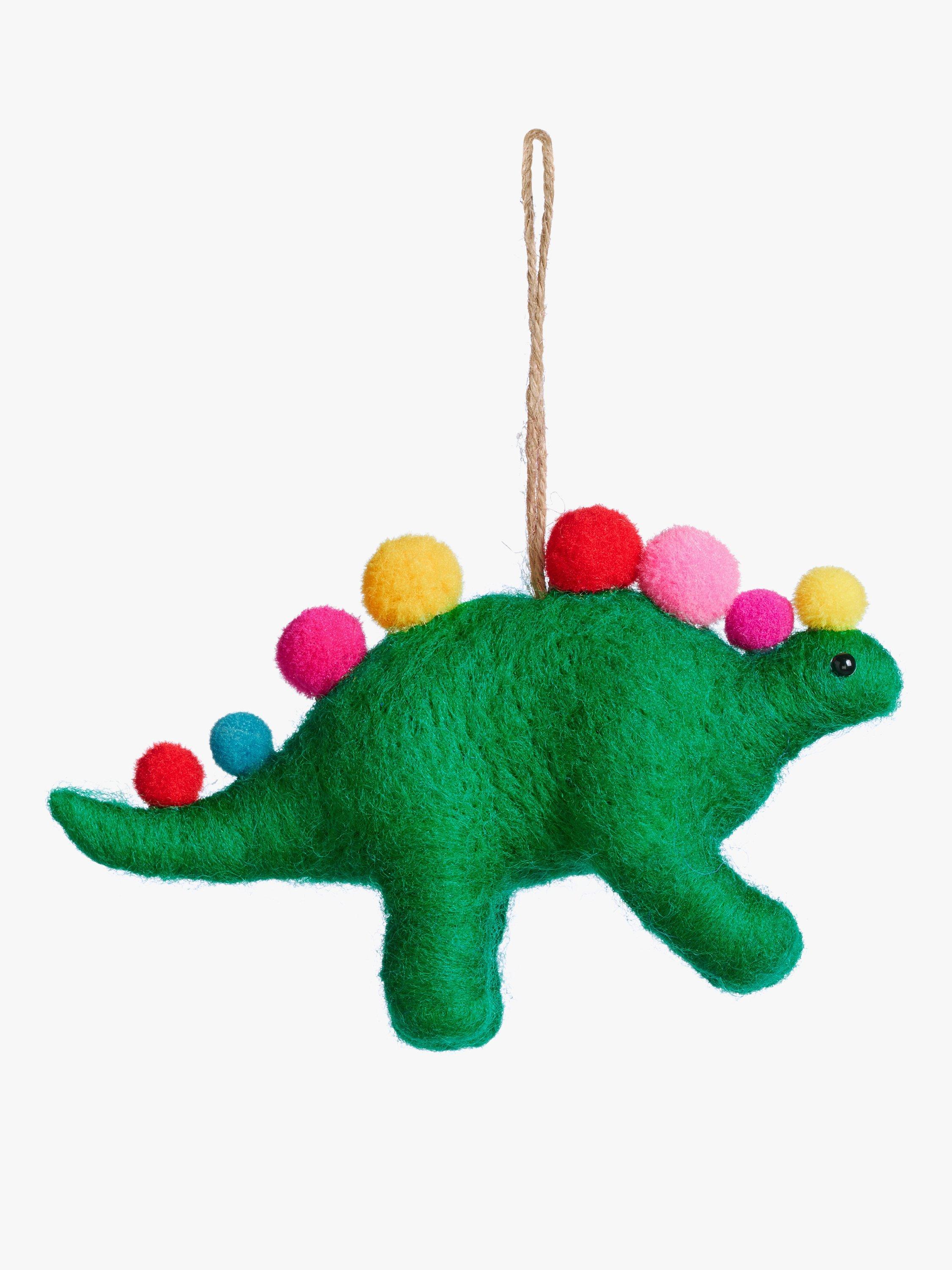 John Lewis Rainbow Time Capsule Green Dinosaur Bauble