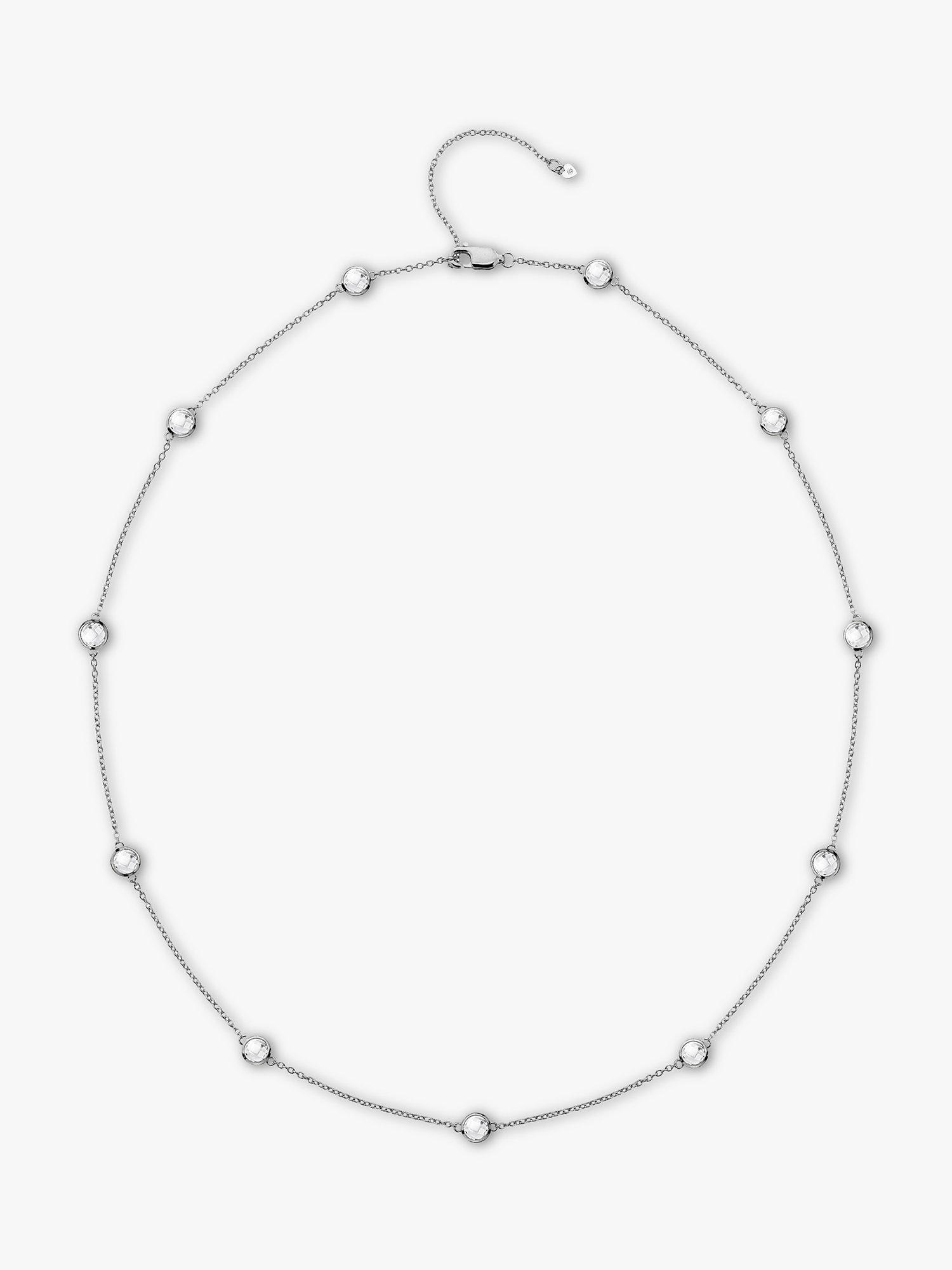 Hot Diamonds Tender White Topaz Intermittent Necklace, Silver
