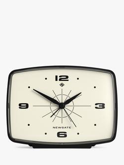 Newgate Clocks Retro Brooklyn Silent Sweep Alarm Clock, Black, Black