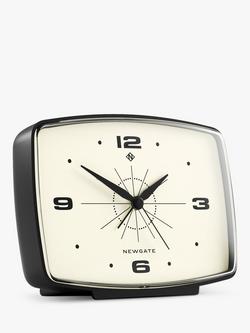 Newgate Clocks Retro Brooklyn Silent Sweep Alarm Clock, Black - view 2, Black