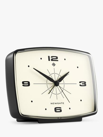 Newgate Clocks Retro Brooklyn Silent Sweep Alarm Clock, Black - view 2, Black