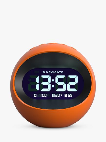 Newgate Clocks Centre of the Earth LCD Digital Alarm Clock, Orange