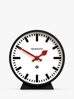 Newgate Clocks Railway Silent Sweep Round Analogue Mantel Clock, Black, Black
