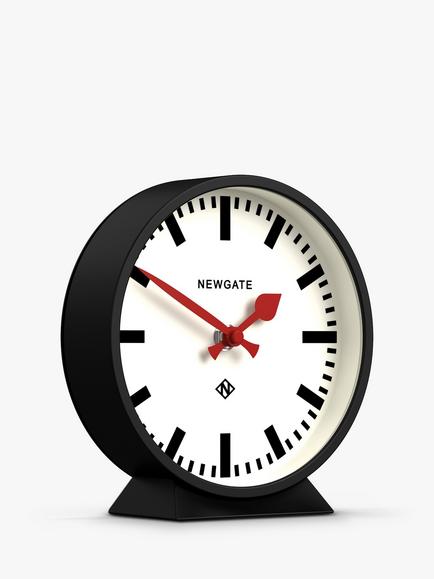 Newgate Clocks Railway Silent Sweep Round Analogue Mantel Clock, Black - view 2, Black
