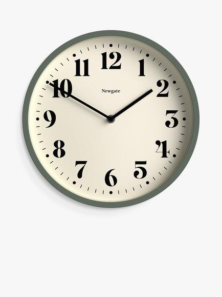 Newgate Clocks Number Four Analogue Wall Clock, 30cm, Asparagus Green