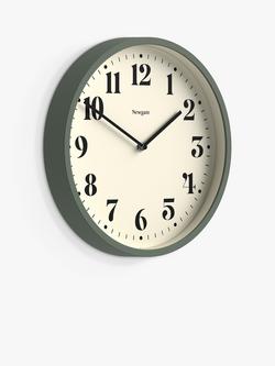 Newgate Clocks Number Four Analogue Wall Clock, 30cm - view 2, Asparagus Green