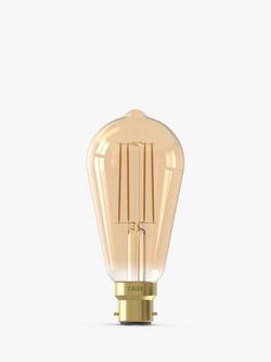 Calex 3.5W B22 LED Dimmable Rustic ST64 Bulb, Gold, Gold