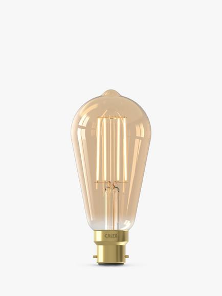 Calex 3.5W B22 LED Dimmable Rustic ST64 Bulb, Gold - view 2, Gold