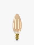 Calex 3.5W E14 LED Dimmable Candle B35 Bulb, Gold