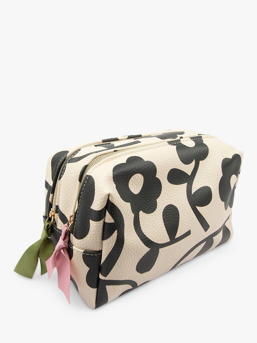 Caroline Gardner Monochrome Floral Washbag, Multi
